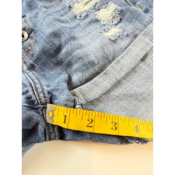 Abercrombie & Fitch Womens High Rise Distressed Denim Shorts Blue Size 27/4 - Picture 6 of 7